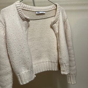 Textured cream Zara cardigan